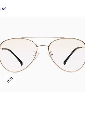 Blue light Glasses in Gold with Black Temples